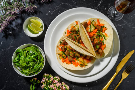 Wraps de solomillo de cerdo en marinado oriental