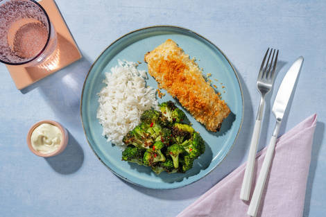 Golden Crumbed Double Salmon and Broccoli