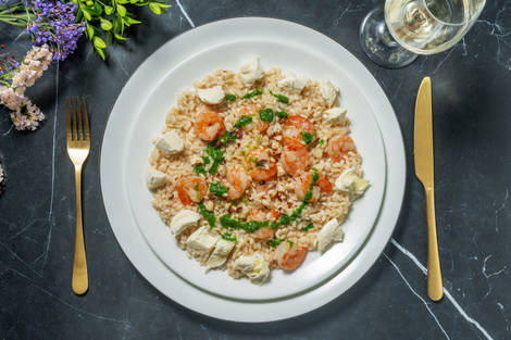 Risotto ai gamberetti e burrata pugliese