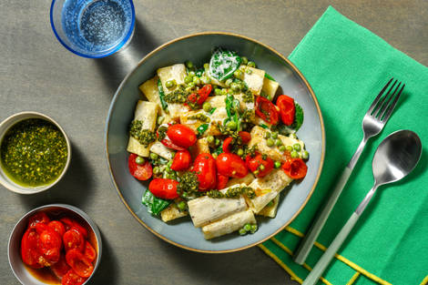Presto Pesto Pea Rigatoni