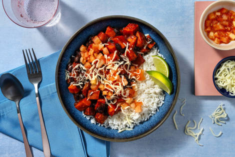 Chipotle Sweet Potato and Black Bean Rice Bowl