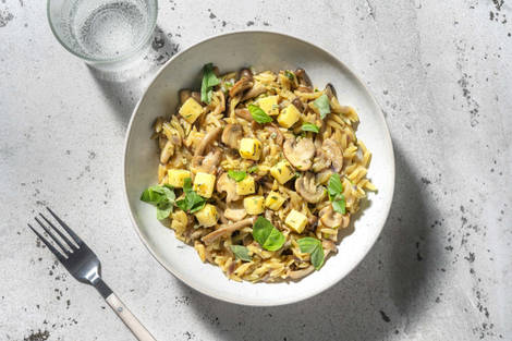 Risotto van orzo met kastanjechampignons