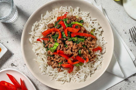 Asiatisches Hackfleisch vom irischen Weiderind mit Pak Choi