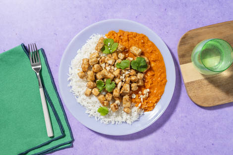 Tofu grillé, riz & sauce butter masala