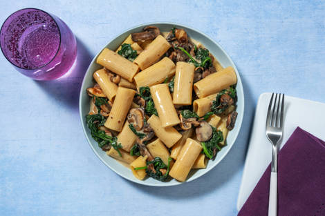 Umami Miso Chicken and Mushroom Rigatoni