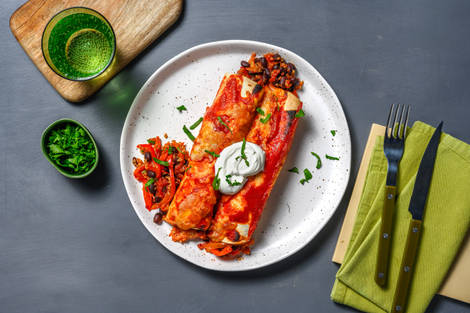 Enchiladas veggie aux haricots noirs
