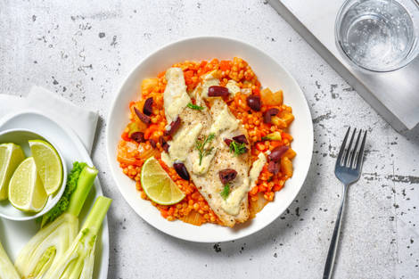 Merlu & risotto de couscous perlé