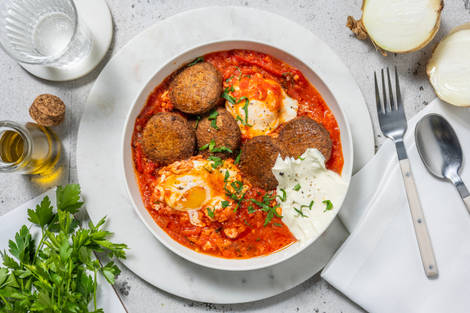 Chakchouka végétarienne aux falafels