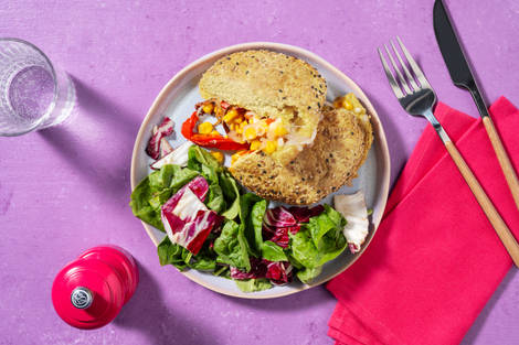 Croque Tex-Mex veggie au maïs