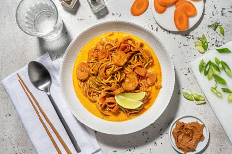 Laksa malaisienne : soupe de crevettes & coco