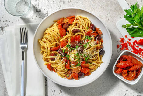 Linguine épicées alla puttanesca