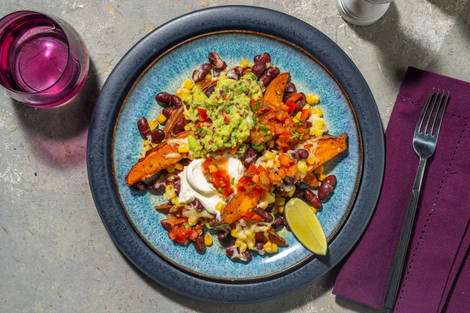 Wedges de patate douce Tex-Mex au fromage & guacamole