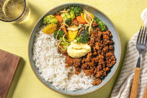 Teriyaki-stegt svinekød