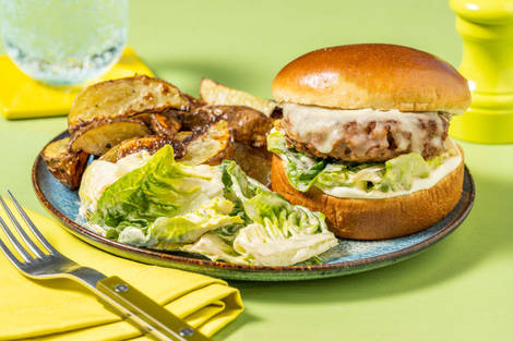 Cheesy BBQ Plant-Based Burger