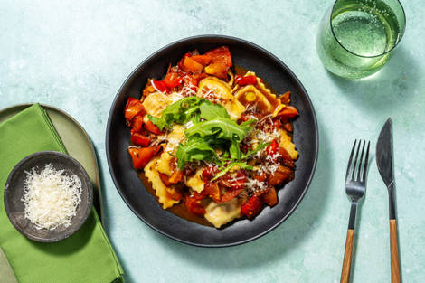 Arrabbiata Style Spinach and Ricotta Tortelloni