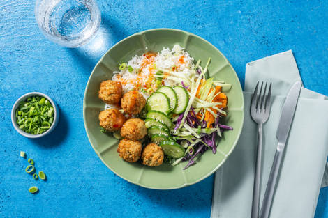 Buddha bowl de boulettes veggie & riz