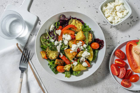 Warm Pesto Roasted Autumn Veg Salad