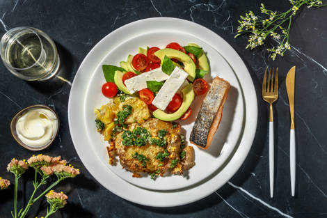 Krydret laks og avokadosalat