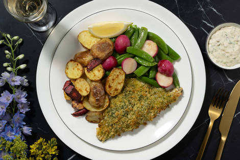 Dildpaneret dorade og tatarsauce