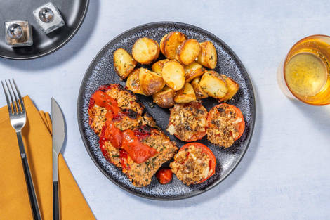 Pain de viande aux saveurs du sud et tomates rôties