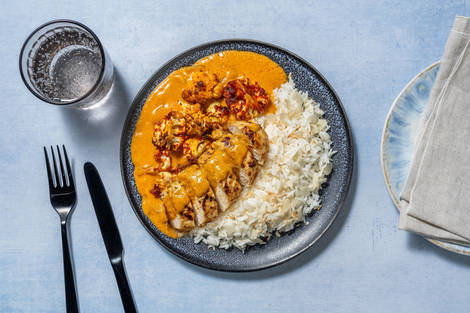 Scharfer Sriracha-Blumenkohl mit extra Bio-Hähnchen