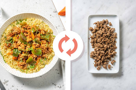 Cajun Beef on Parsley Bulgur