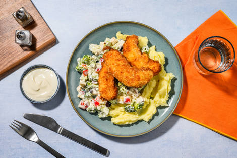 Krispig BBQ-kyckling och potatismos