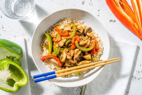 Tjap tjoy met kippendijreepjes