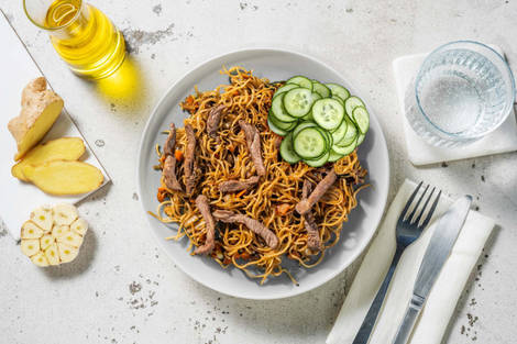 Bœuf teriyaki et nouilles complètes