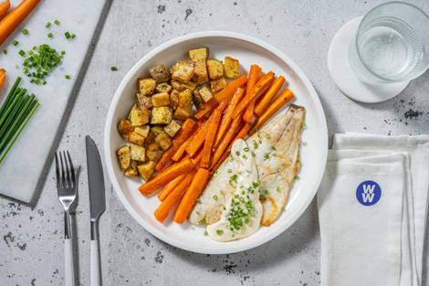 Oven-Baked Basa and Chive Hollandaise Sauce