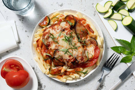 Aubergine au four et casarecce