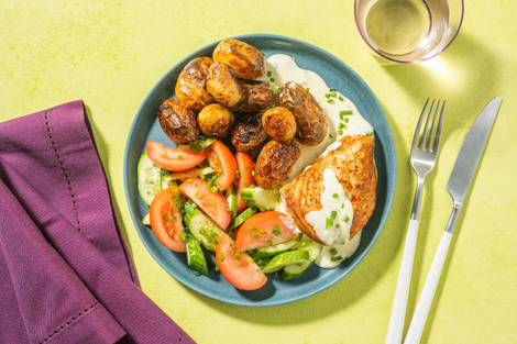 Filet de poulet en sauce crémeuse à la ciboulette