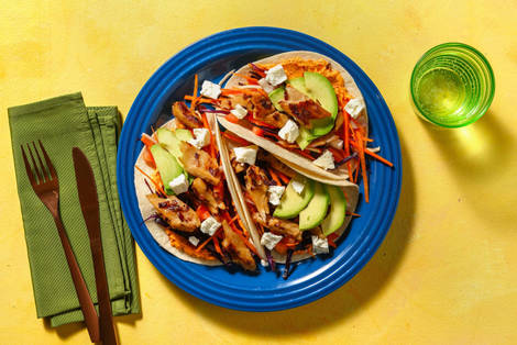 Wraps met vegetarische kipstukjes en yazzara