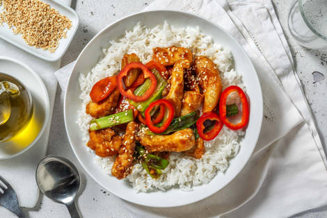 Glasiertes mongolisches Hähnchen mit Ingwer