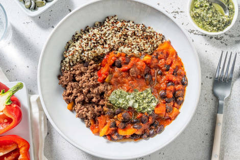 Chili con Sikil Pak! Kürbiskernpesto mit extra Bio-Rinderhack