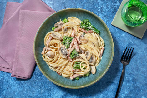 Presto Bacon and Mushroom Linguine