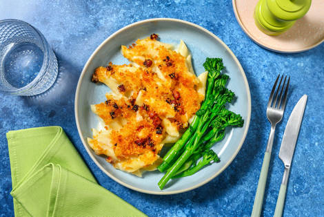 Chorizo Crusted Baked Penne