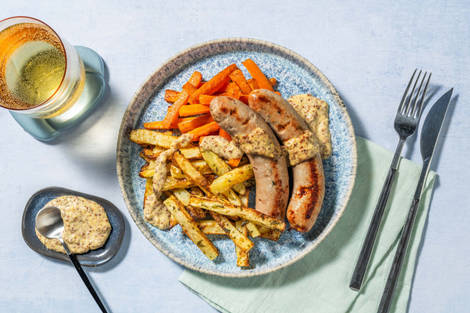 Honey Mustard Sausages in Creamy Sauce