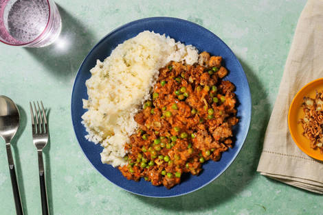 Super Quick Creamy Cajun Pork and Cauliflower Rice