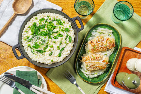 Risotto au filet de cabillaud et thym citronné