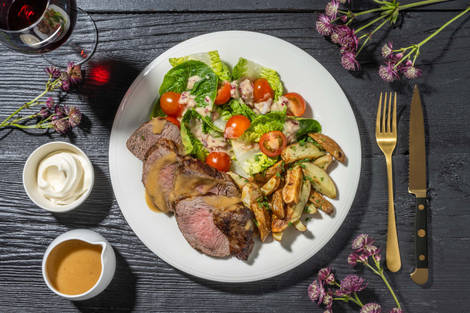 Klassieke filet mignon in mosterdsaus