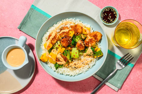 Japansk rekedonburi og jasminris