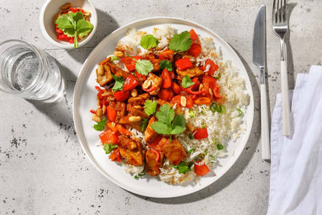 Vegetarbiter i krydret wok