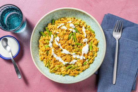 Spiced Pork Pilaf and Mango Chutney