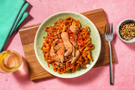 Hähnchen-Chilinudel-Pfanne