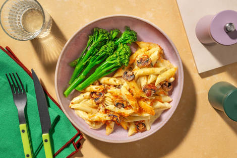 Breadcrumbed Baked Mushroom Penne 