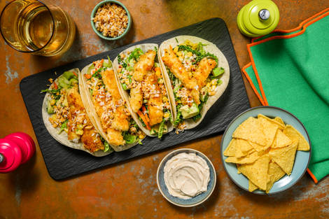 Karibiskinspirerade krispiga fisktacos