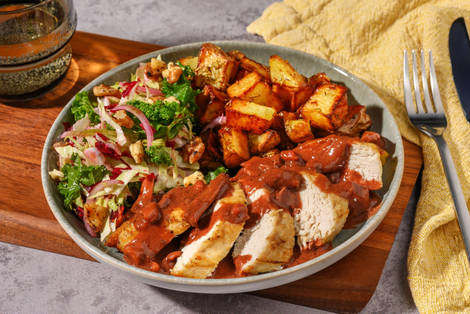 Ovnbagt kylling i cremet svampesauce