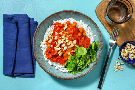Korma Masala mit Kichererbsen und Babyspinat 