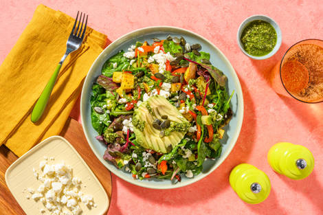 Mediterranean Style Avocado & Pepper Salad